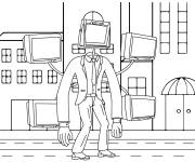 Coloriage Skibidi Toilet en marchant