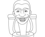Coloriage Skibidi Toilet en noir et blanc