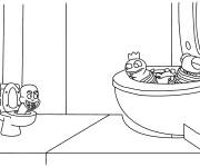 Coloriage et dessins gratuit Skibidi Toilet et Rainbow Friends à imprimer