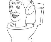 Coloriage et dessins gratuit Skibidi Toilet portant un casque à imprimer