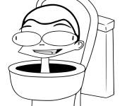 Coloriage et dessins gratuit Skibidi Toilet qui fait rire à imprimer