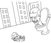 Coloriage et dessins gratuit Skibidi Toilet s'attaquant à imprimer