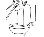 Coloriage et dessins gratuit Skibidi Toilet sort du laser à imprimer