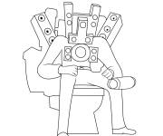 Coloriage Speakerman assis