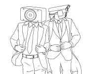 Coloriage Speakerman et Cameraman