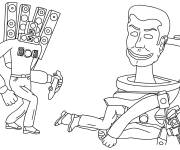 Coloriage Titan Cameraman avec Titan Speakerman et Skibidi Toilet