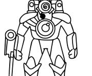Coloriage Titan Clock Man de Skibidi Toilet