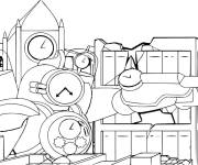 Coloriage Titan Clock Man en action