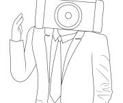 Coloriage Titan speakerman en veste