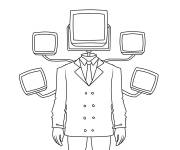 Coloriage Titan TV-Man de Skibidi Toilet