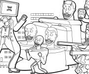 Coloriage Titan TV Man se batte contre les Skibidi Toilet