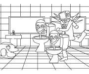 Coloriage Titan TV Man, Skibidi Toilet et Among Us