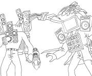 Coloriage Titan Tv Man Vs Titan Speakerman de Skibidi Toilet