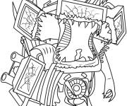 Coloriage Titan Zombie TV Man