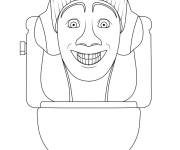 Coloriage Toilette Skibidi pour maternelle