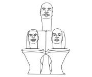 Coloriage Trois Skibidi Toilet