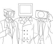 Coloriage Tv Man cameraman et speakerman