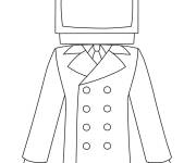 Coloriage TV man stylis&eacute;