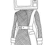 Coloriage TV Woman en veste