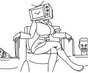Coloriage et dessins gratuit TV Woman parmi les Skibidi Toilet à imprimer
