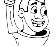 Coloriage et dessins gratuit Visage rigolo de Skibidi Toilet à imprimer