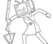 Coloriage Woman TV de Skibidi Toilet