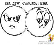 Coloriage Smiley Be My Valentine