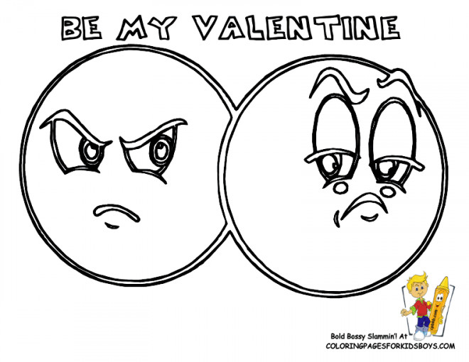 Coloriage et dessins gratuits Smiley Be My Valentine à imprimer