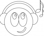 Coloriage Smiley musique