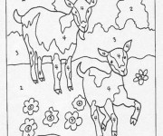 Coloriage Soustraction Chèvres