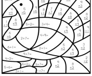 Coloriage Soustraction Dinde