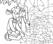 Coloriage Soustraction Enfant et Jardin Potager