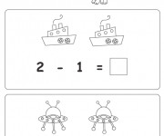 Coloriage Soustraction et Exercice de Math&eacute;matique