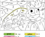 Coloriage Soustraction Lizard