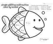 Coloriage Soustraction Poisson