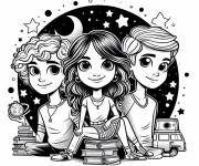 Coloriage Luna et ses amis de Soy Luna