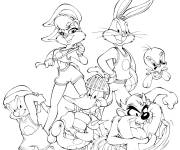 Coloriage Équipe Looney Tunes de Space Jam