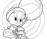 Coloriage Kawaii Tweety de Tune Squad Space Jam