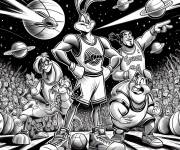 Coloriage Les h&eacute;ros de Space Jam de Disney