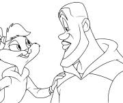 Coloriage Lola bunny et Lebron James du film Space Jam
