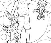 Coloriage Michael Jordan, Bugs Bunny et Marvin de Space Jam