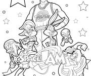 Coloriage Michael Jordan et l'équipe Tune Squad de Space Jam