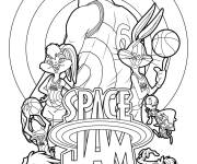 Coloriage Poster de Space Jam Un nouvel héritage avec LeBron James