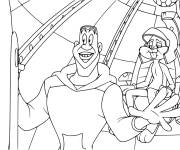 Coloriage Sc&egrave;ne de lebron james et bugs Bunny Space Jam