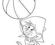Coloriage Speedy Gonzales avec ballon de Basketball
