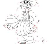 Coloriage Sylvester de Space Jam num&eacute;rot&eacute; avec des points &agrave; relier
