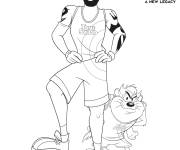 Coloriage Tasmanian Devil et Lebron James Space Jam 2