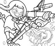Coloriage Agent 3 contre Hiro Octoling de Splatoon