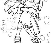 Coloriage Agent 3 &eacute;tirant les bras du jeu de Nintendo