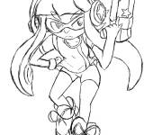 Coloriage Callie en magenta Splatoon